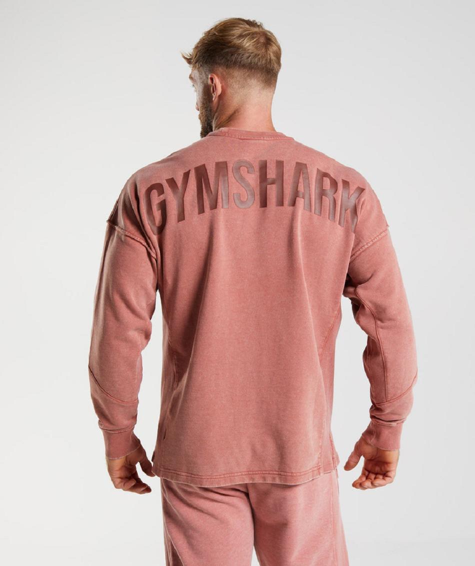 Gymshark Power Washed Crew Muške Accessories Roze Smeđe | HR 2780MQZ